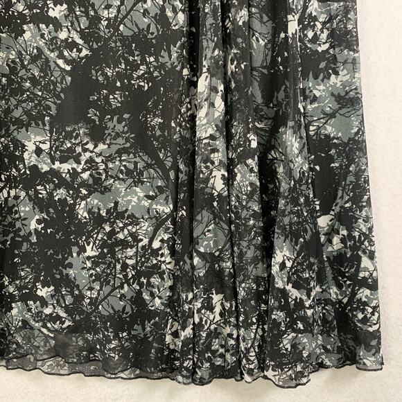 Womens Abstract Floral Mesh Midi Skirt Dark Romantic Fairy Grunge Office Church - Picture 3 of 13